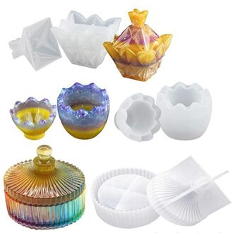 Hars Trinket Doos Mallen Kleine Formaat Siliconen Sieraden Doos Mallen, Epoxyhars Mallen Voor Sieraden Opslag, Kandelaar, pen Houder