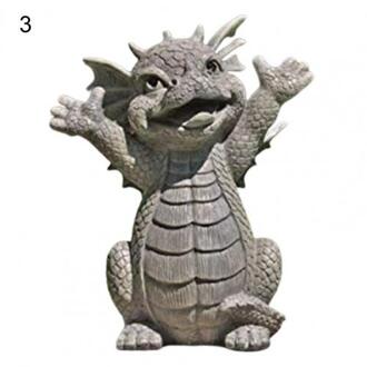 Hars Tuin Standbeeld Model Duurzaam Dragon Vorm Brede Toepassing Decoratieve Leuke Sculptuur Display Voor Yard Decoratie Ornament 3