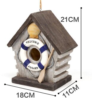 Hars Vogelnest Opknoping Vogelhuisje Papegaai Vogelkooi Tuin Kleine Dier Nest Rustplaats Muur Gemonteerde Outdoor Birdhouse doos geel