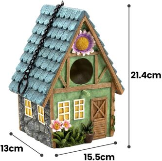 Hars Vogelnest Opknoping Vogelhuisje Papegaai Vogelkooi Tuin Kleine Dier Nest Rustplaats Muur Gemonteerde Outdoor Birdhouse doos leger groen