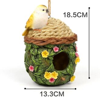 Hars Vogelnest Opknoping Vogelhuisje Papegaai Vogelkooi Tuin Kleine Dier Nest Rustplaats Muur Gemonteerde Outdoor Birdhouse doos wit