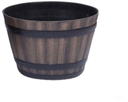 Hars Whiskey Vat Bloempot Ronde Planter Indoor Outdoor Tuin Yard Patio Wxv zonder plate / Giant