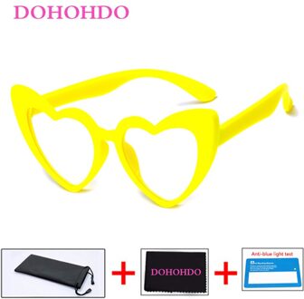 Hart Anti Blauw Licht Kinderen Bril Kinderen Jongen Meisjes Computer Optische Frame Reflecterende Blokkeren Brillen UV400 Filter geel kader