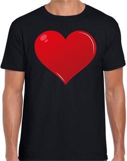 Hart cadeau t-shirt zwart voor heren 2XL