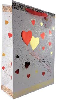 Hart cadeautasje 30x42x12cm wit