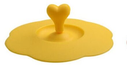 Hart Siliconen Lekvrij Mok Zuig Deksel Cap Luchtdichte Afdichting Cup Cover Milieuvriendelijke geel