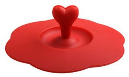 Hart Siliconen Lekvrij Mok Zuig Deksel Cap Luchtdichte Afdichting Cup Cover Milieuvriendelijke rood