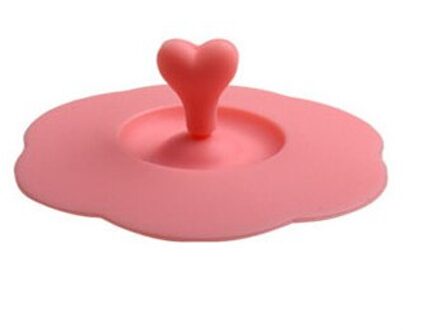 Hart Siliconen Lekvrij Mok Zuig Deksel Cap Luchtdichte Afdichting Cup Cover Milieuvriendelijke roze