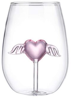 Hart Stemless Wijnglas, Voor Rode En Witte Wijnen Outdoor Drinkware Grappig