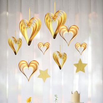 Hart Vorm Bruiloft Decoratie Opknoping Ornamenten Baby Douche Shark Mariage Anniversary Decoratie Party Achtergronden Levert rood en geel