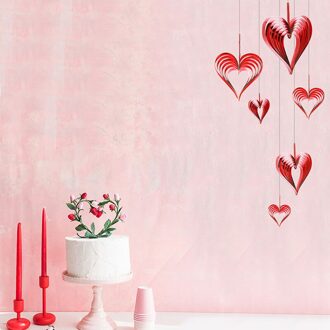 Hart Vorm Bruiloft Decoratie Opknoping Ornamenten Baby Douche Shark Mariage Anniversary Decoratie Party Achtergronden Levert rood