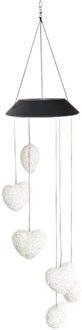 Hart Vorm Solar Wind Chime Lamp Outdoor Kleur Veranderende 6 Leds Wind Chime Licht Kleurrijke Decoratie Licht Party Yard Festival