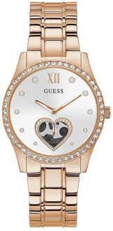 Hart Wijzerplaat Roestvrijstalen Armband Horloge Guess , Yellow , Dames - ONE Size