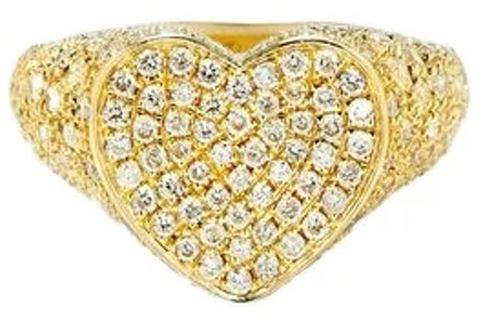Hart Zegelring Golf Ring Diamanten in Geelgoud Yvonne Leon , Yellow , Dames - 48 MM