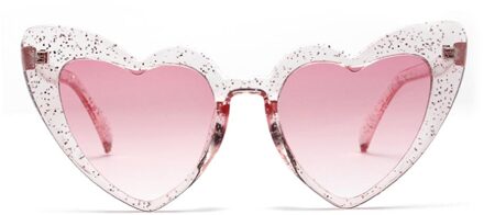 Hart Zonnebril Vrouwen Cat Eye Zonnebril Retro Liefde Hart Vormige Glazen Dames Winkelen Driver Bril Roze