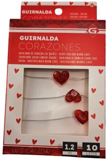 Hartenslinger 10-LED warm licht 1,2m rood