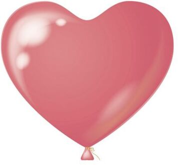 Hartjes ballon roze ø 35 cm 100 stuks - .