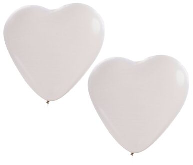 Hartjes ballonnen - 6x stuks - wit - 27 cm - bruiloft decoratie