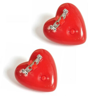 Hartjes broche - Set van 3x stuks - met knipperlicht - op batterijen - 4 cm - sierspeld