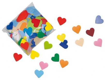 Hartjes confetti van papier - gekleurd - 5 cm - zakjes van 250 gram - feestartikelen/knutselen