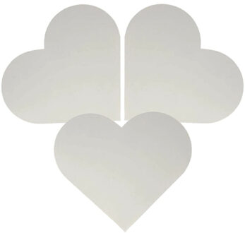 Hartjes kaarten blanco - 30x - wit - met enveloppen - valentijn - bruiloft - uitnodigingen