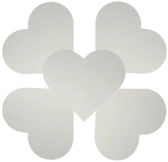 Hartjes kaarten blanco - 50x - wit - met enveloppen - valentijn - bruiloft - uitnodigingen