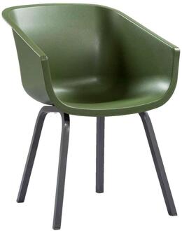 Hartman 10% korting - Leen Bakker - Hartman Kuipstoel Amalia - Aluminium Onderstel - Kunststof/Aluminium - Groen - 55x58x85 Cm