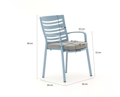 Hartman Alexandra dining tuinstoel stapelbaar - Laagste prijsgarantie! Blauw