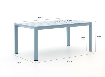 Hartman Alexandra dining tuintafel 170x100x75cm - Laagste prijsgarantie! Blauw