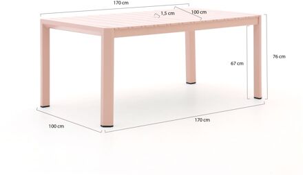 Hartman Alexandra dining tuintafel 170x100x75cm - Laagste prijsgarantie! Roze