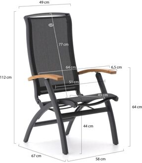 Hartman Da Vinci/Triangular 170cm dining tuinset 7-delig verstelbaar - Laagste prijsgarantie! Bruin