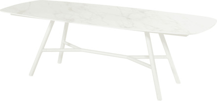 Hartman Deens Ovale Tuintafel 'Benevento' Keramiek, 240 x 110cm, kleur Wit - 240 x 110 cm