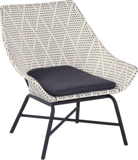 Hartman Delphine Loungestoel - Diamond Wicker - Zwart Aluminium Wit
