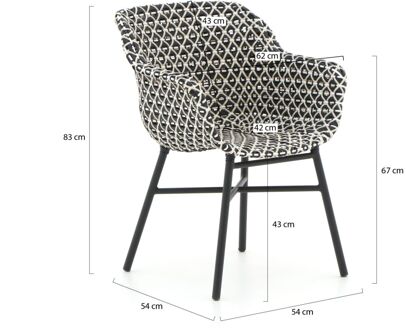 Hartman Delphine/Studio 240cm dining tuinset 7-delig - Laagste prijsgarantie! Zwart