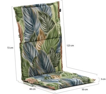 Hartman Fiber tuinkussen hoog 123x50cm - Laagste prijsgarantie! Blauw/Groen