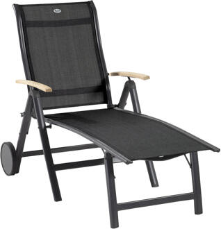 Hartman Ligbed 'Alice' Teakhout, met wieltjes Antraciet