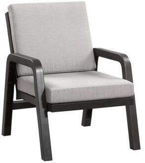 Hartman lounge fauteuil Eden - antraciet - 93x71x84 cm - incl. kussen - Leen Bakker Grijs - 84 x 93 x 71