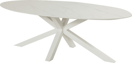 Hartman Ovale Tuintafel 'Xander' Keramiek, 220 x 120cm, kleur Wit - 220 x 120 cm
