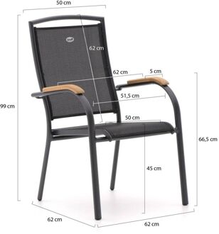 Hartman Raffaelo/Triangular 170cm dining tuinset 7-delig stapelbaar - Laagste prijsgarantie! Bruin