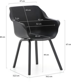 Hartman Sophie Element/Esmee 200cm dining tuinset 5-delig - Laagste prijsgarantie! Zwart