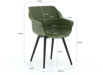 Hartman Sophie Studio 170cm dining tuinset 5-delig - Laagste prijsgarantie! Groen