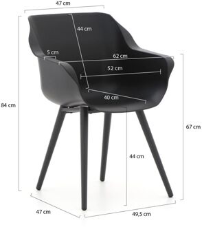Hartman Sophie Studio 240cm dining tuinset 7-delig - Laagste prijsgarantie! Zwart