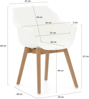 Hartman Sophie Studio dining armstoel - Wit - Teak poot