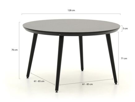 Hartman Sophie Studio HPL Tuintafel Rond 128 Cm - Zwart