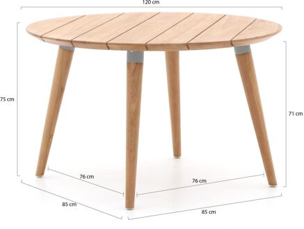 Hartman Sophie Studio Natural Teak - Ronde Tuintafel Ø120 X H75 Cm - Bruin