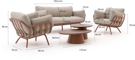 Hartman Toscana stoel-bank loungeset 5-delig - Laagste prijsgarantie! Taupe
