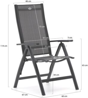 Hartman Troy/Lodola ø 130cm dining tuinset 5-delig verstelbaar - Laagste prijsgarantie! Zwart