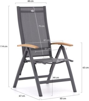 Hartman Troy/Triangular 170cm dining tuinset 7-delig verstelbaar - Laagste prijsgarantie! Bruin