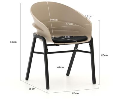 Hartman Tubb dining tuinset 70cm 3-delig verstelbaar - Laagste prijsgarantie! Grijs