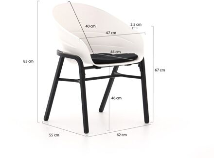 Hartman Tubb dining tuinset 70cm 3-delig verstelbaar - Laagste prijsgarantie! Grijs